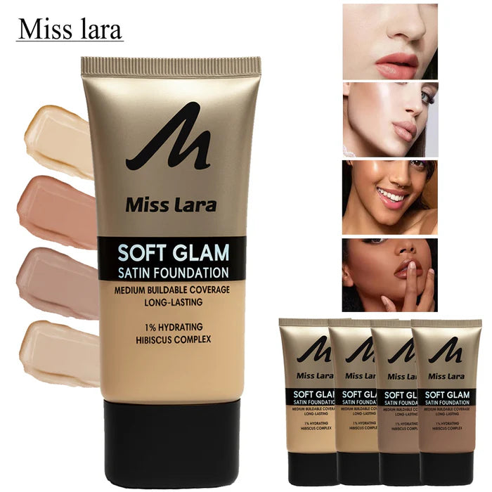 Miss Lara Soft Glam Satin Foundation  Medium Buildable Coverage