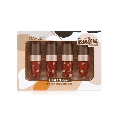 Mansly Velvet Air Lip Gloss Lip Mud Lip Glaze 4 Color Set