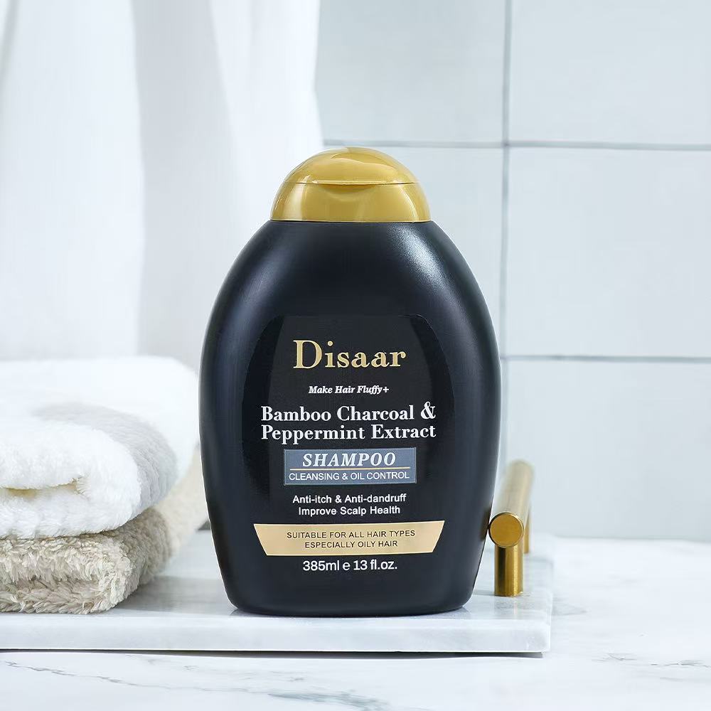 Make Hair Fluffy Bamboo Charcoal And Peppermint Extract Shampoo Anti Itch Anti Dandruff Improve Scalp Health 385ml