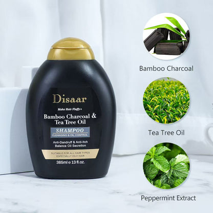 Make Hair Fluffy Bamboo Charcoal And Peppermint Extract Shampoo Anti Itch Anti Dandruff Improve Scalp Health 385ml