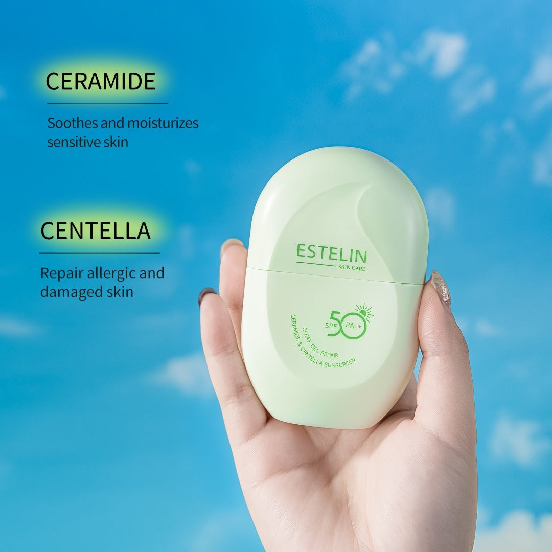 Estelin Clear Gel Repair Sunscreen SPF 50 Ceramide And Centella