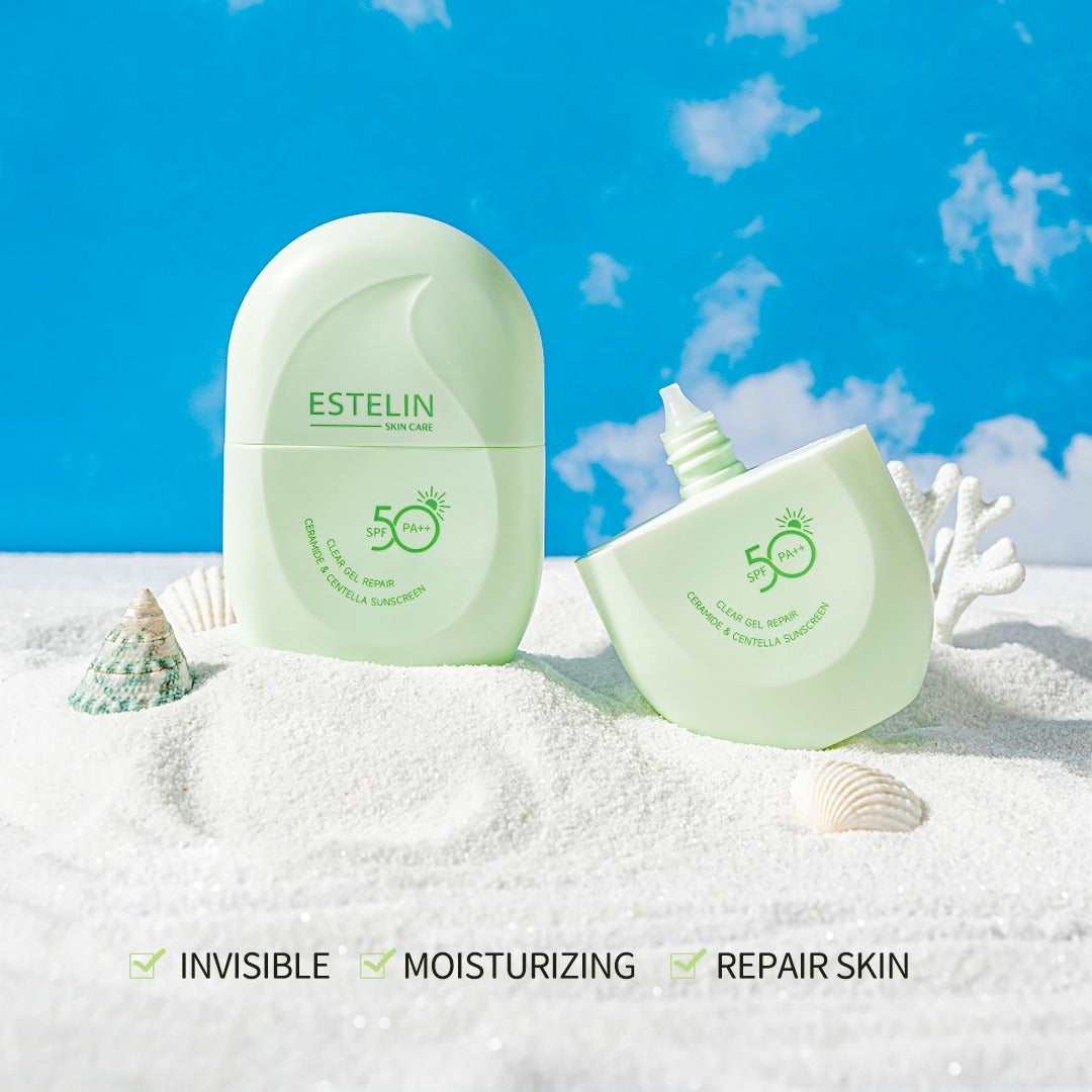 Estelin Clear Gel Repair Sunscreen SPF 50 Ceramide And Centella