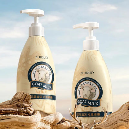 Zhiduo Goat Milk Deep Moisture Body Wash Moisturizing Body Cleanser Whitening Bath Body Wash Shower Gel Skin Cleaning Beautifying Fragrance Deep Moisturizing Body Wash