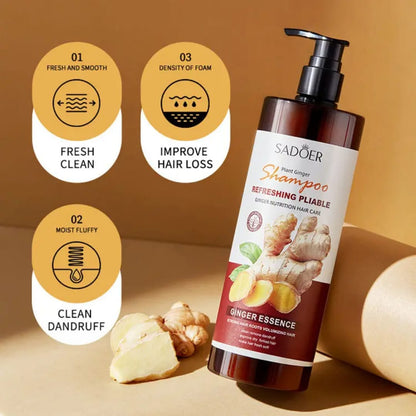 Sadoer Plant Ginger Refreshing Pliable Ginger Essence Shampoo Hair Care 500ml