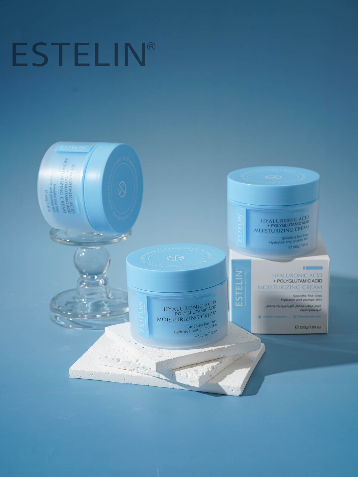 Estelin Hyaluronic  Polyglutamic Acid Moisturizing Cream 200g