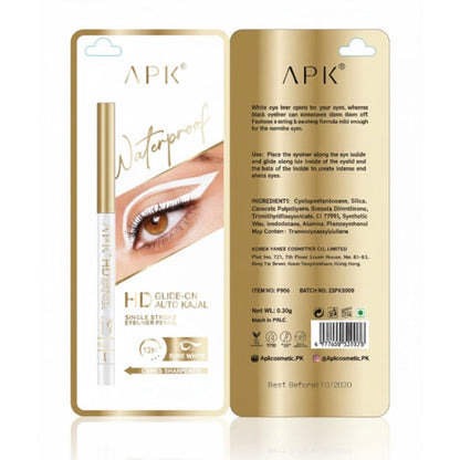 Apk Waterproof Hd Auto White Kajal Single Stroke Eyeliner Pencil