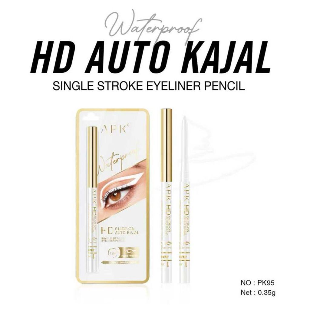 Apk Waterproof Hd Auto White Kajal Single Stroke Eyeliner Pencil