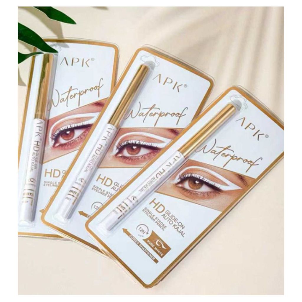 Apk Waterproof Hd Auto White Kajal Single Stroke Eyeliner Pencil