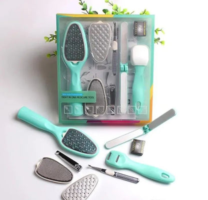 8in1 Foot Care Pedicure Tool Set Removable Feet Pedicure Rasps Callus Shaver Remover Replaceable Foot File Hard Dead Skin Trimmer Manicure Tools Set