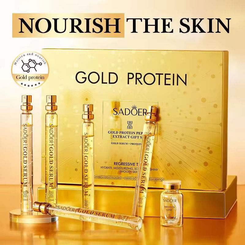 Sadoer Gold Collagen Essence Set Face Cleansing Anti Wrinkle Tightening Skin Brightening
