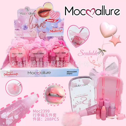 Mocallure New Sweet Make Up Fashion Long Lasting Waterproof Lip Gloss 5 Pcs Set