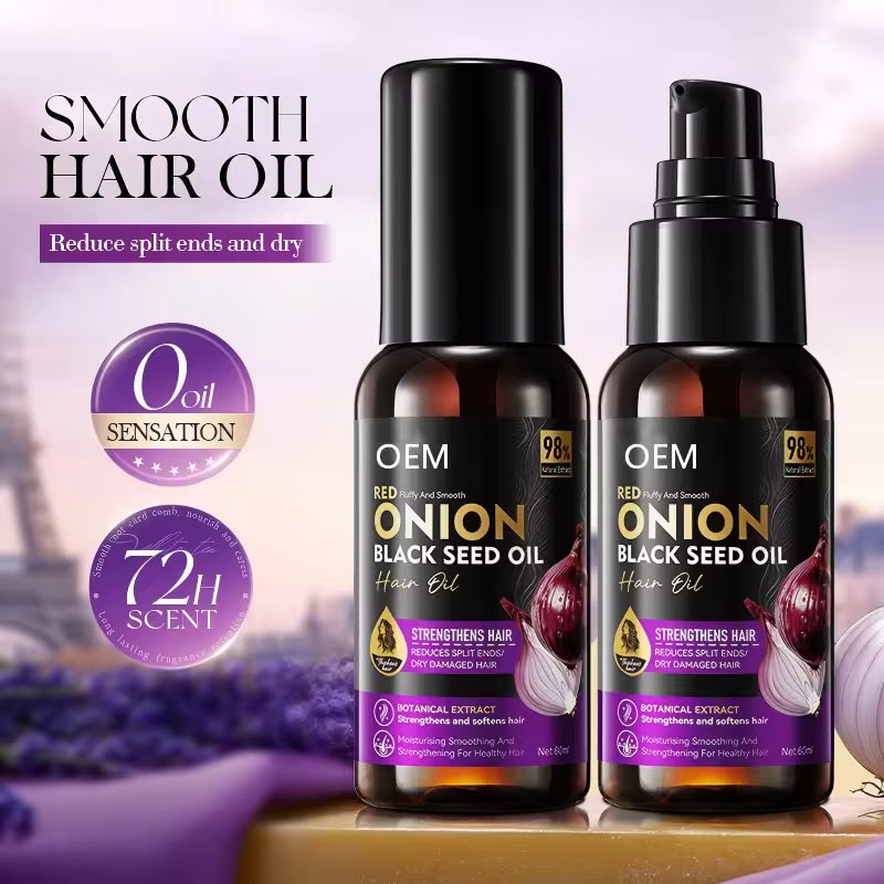 Sadoer Onion Black Seed Hair Oil Anti Frizz Repair Serum