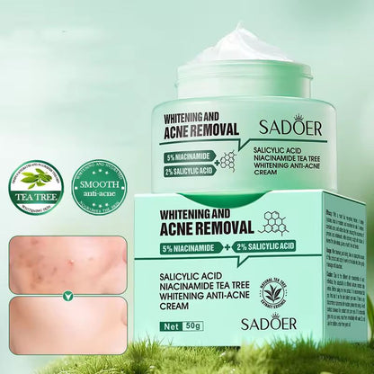 SADOER Salicylic Acid Niacinamide Tea Tree Acne Brightening Face Cream