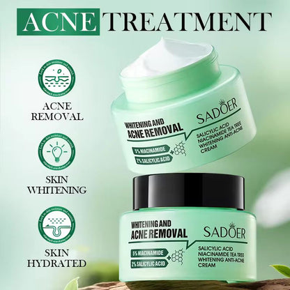 SADOER Salicylic Acid Niacinamide Tea Tree Acne Brightening Face Cream