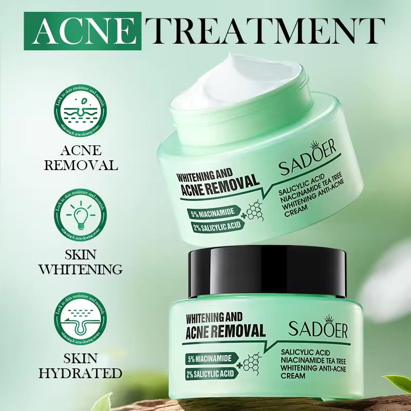 SADOER Salicylic Acid Niacinamide Tea Tree Acne Brightening Face Cream