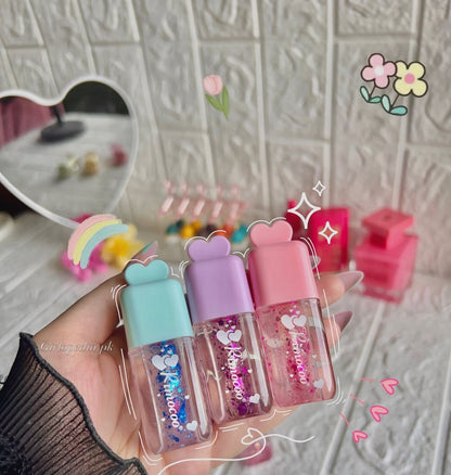 Rimocoo Glitter Lip Oil Set Long Lasting Shine 6Pcs Set