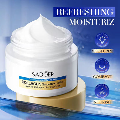 Sadoer Collagen Wrinkle Reducing Cream 60g  Softening Hydrating And Moisturizing Facial Cream