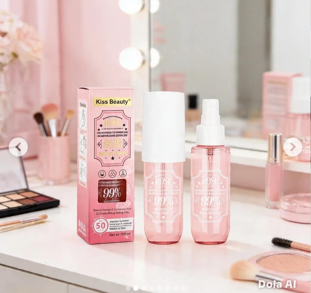 Kiss Beauty Rose 99% Makeup Fix Spray SPF50++ 100ml
