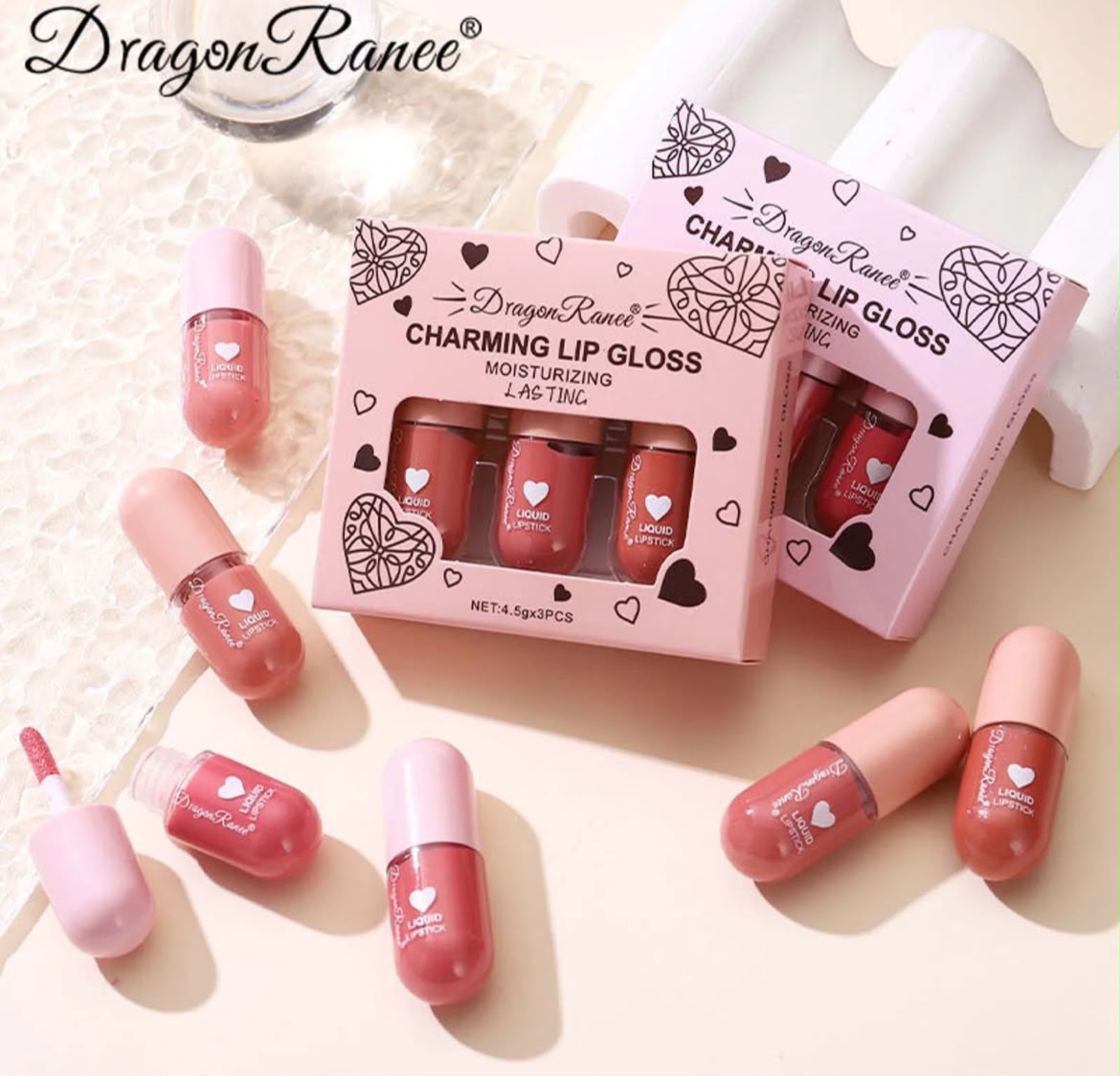 Dragon Ranee Charming Lip Gloss 3Pcs Set