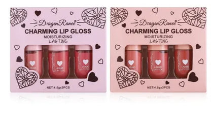 Dragon Ranee Charming Lip Gloss 3Pcs Set
