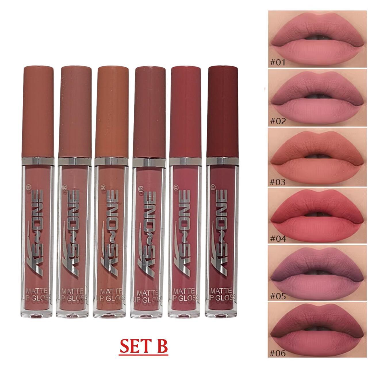 KS-One Matte Liquid Lipstick Lipgloss 6Pcs Set