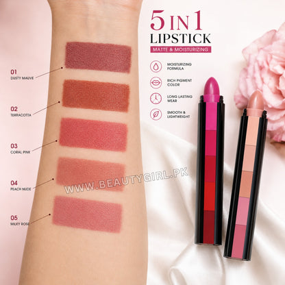 High Quality 5in1 Bullet Matte Lipsticks