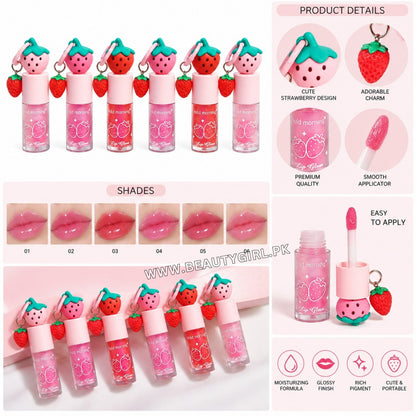 Hold Morning Strawberry Lip Gloss Keychain