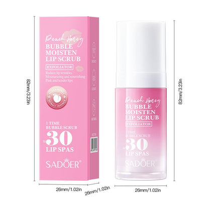 Sadoer Peach Honey Bubble Moisten Lip Scrub