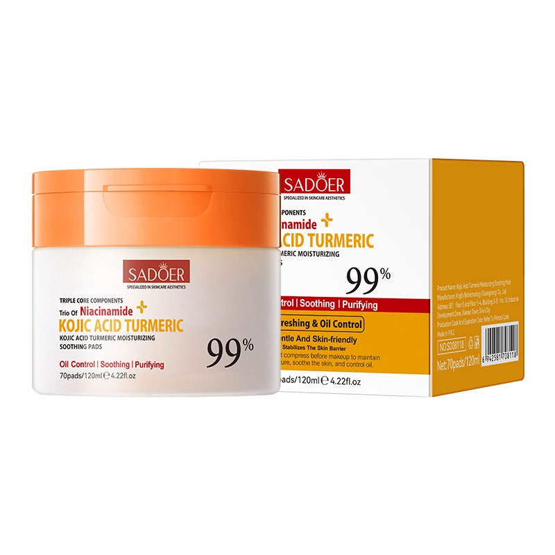 Sadoer Niacinamide Kojic Acid Turmeric Soothing Pads – 70 Pads