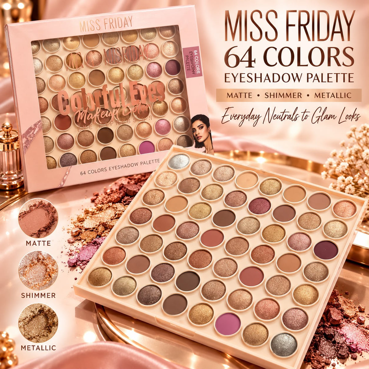 Miss Friday 64 Color Eyeshadow Palette