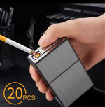 Cigarette Case With USB Electric Lighter Flameless BOX Windproof Moisture Proof Box