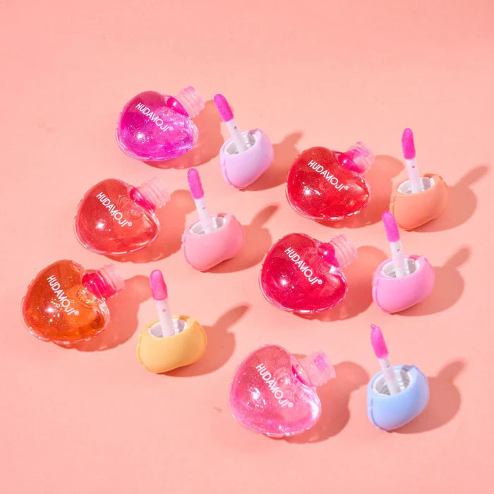 Hudamoji Pack of 6 New Cute Heart Shape Candy Special Lip Gloss Set