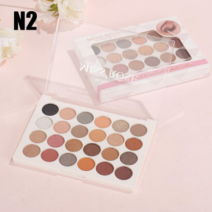 Miss Rose 24 Color Small Round Pearl Eyeshadow Palette