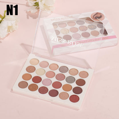 Miss Rose 24 Color Small Round Pearl Eyeshadow Palette