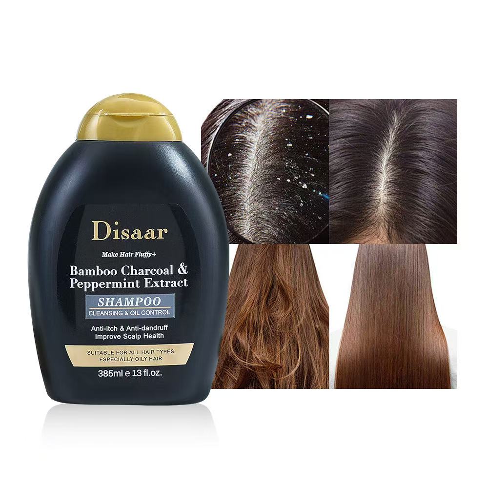 Make Hair Fluffy Bamboo Charcoal And Peppermint Extract Shampoo Anti Itch Anti Dandruff Improve Scalp Health 385ml