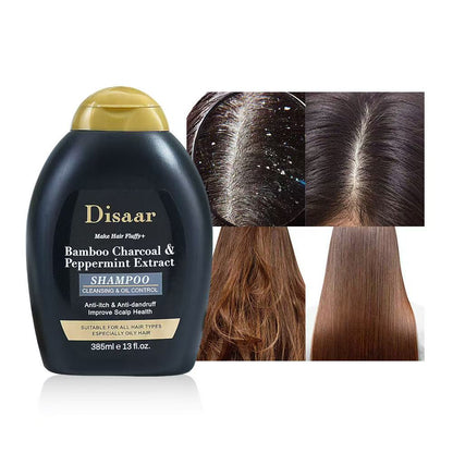 Make Hair Fluffy Bamboo Charcoal And Peppermint Extract Shampoo Anti Itch Anti Dandruff Improve Scalp Health 385ml