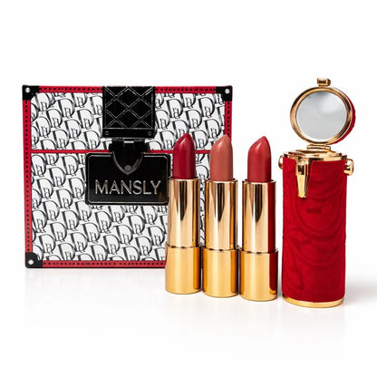 Mansly Velvet High Quality Fancy 3Pcs Matte Lipsticks