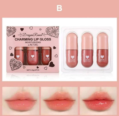 Dragon Ranee Charming Lip Gloss 3Pcs Set