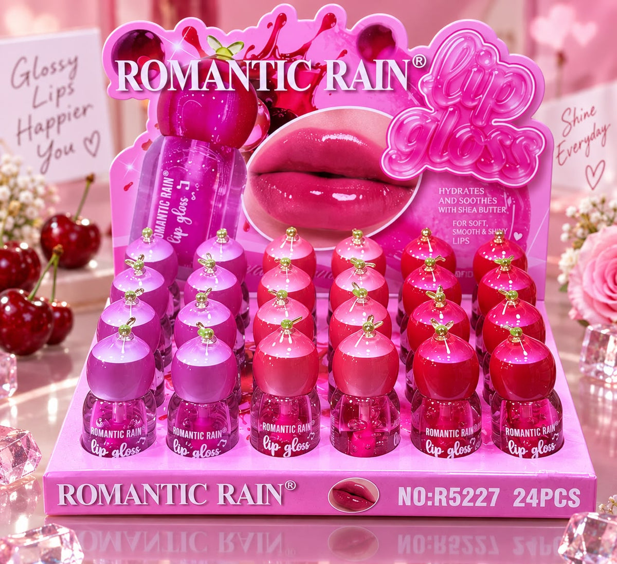 Romantic Rain Lip Gloss 2Pcs Set