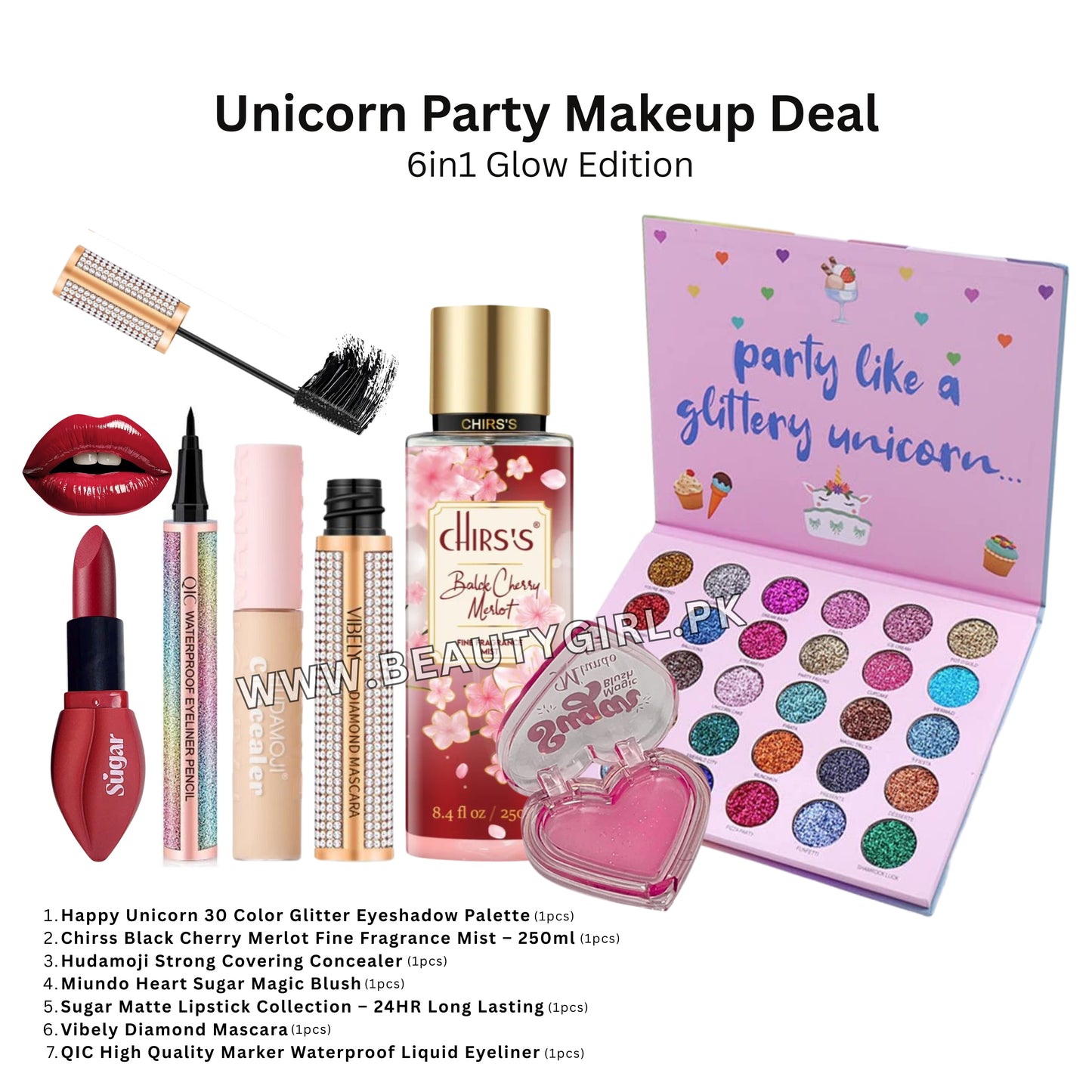 Unicorn Party Makeup Deal – 7in1 Glow Edition