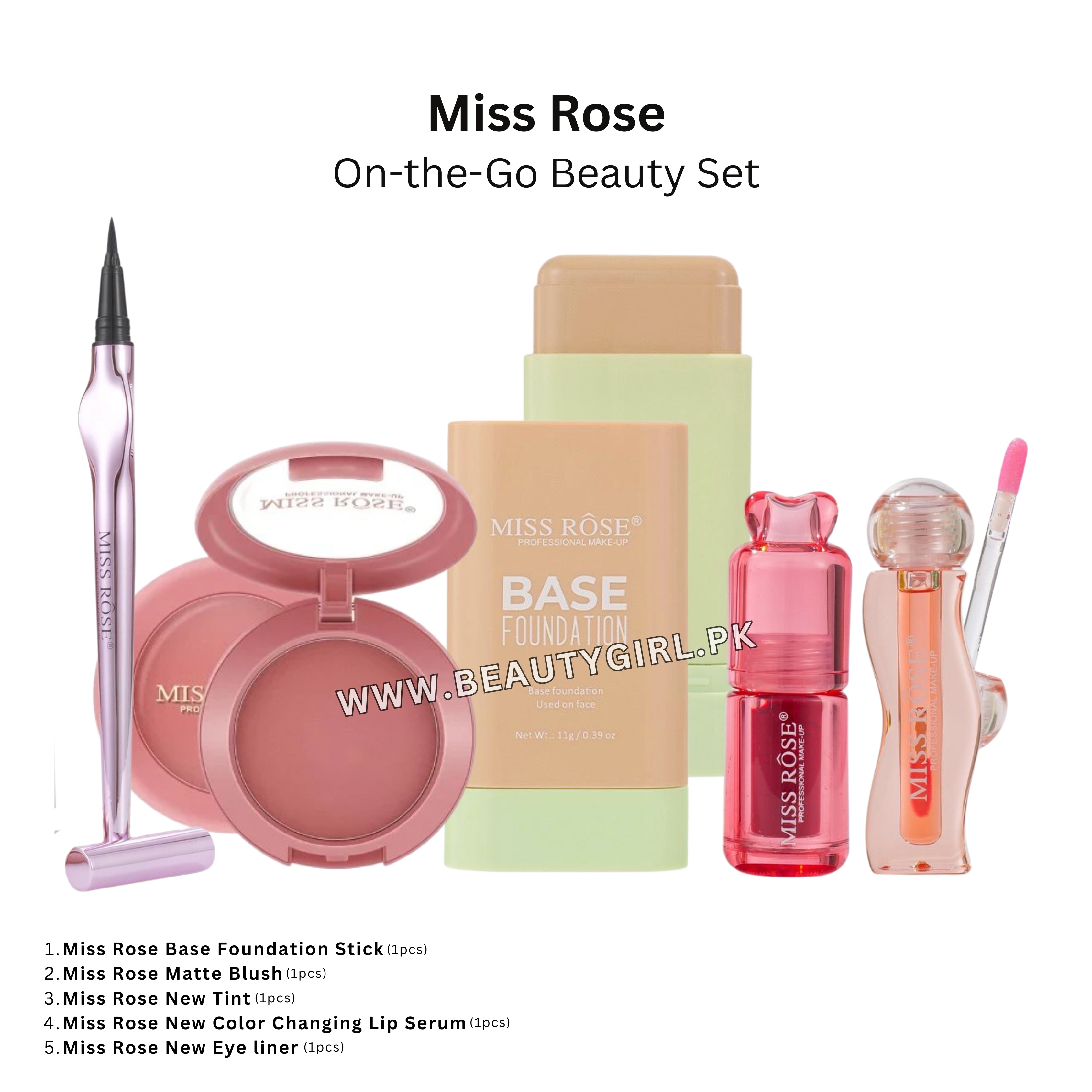 Miss Rose On-the-Go Beauty Set