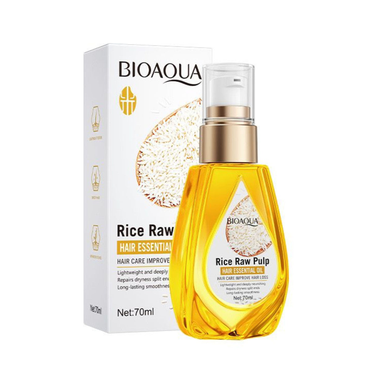 Bioaqua Rice Raw Pulp Hair Oil, 70ml