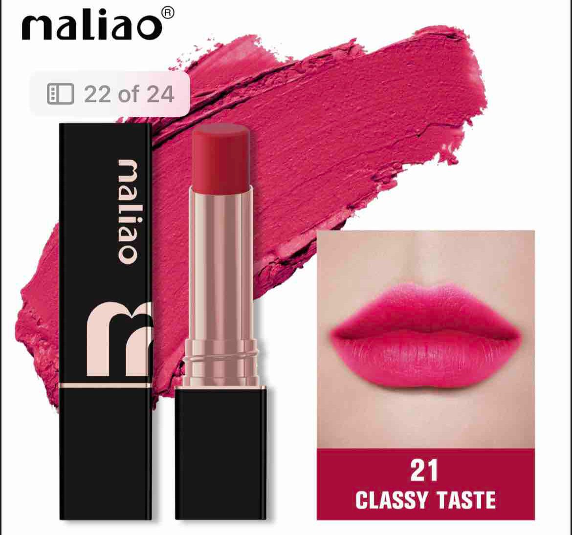 Maliao Super Non Transfer Lipstick Long Lasting Matte Finish Smudge-Proof Formula