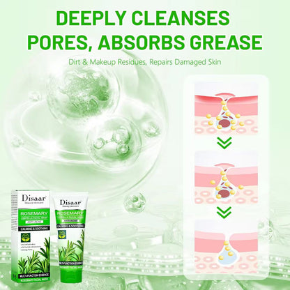 DISAAR  Rosemary Centella Vegan Cream Facial Wash Anti-Wrinkle Oil Control Deep Cleansing Pore Acne Clear Smoothing Face Cleanser