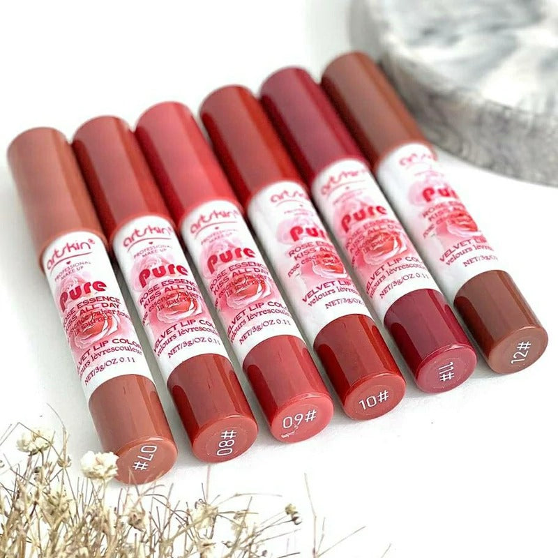 Artkin Rose Matte Lip Crayons Set of 6