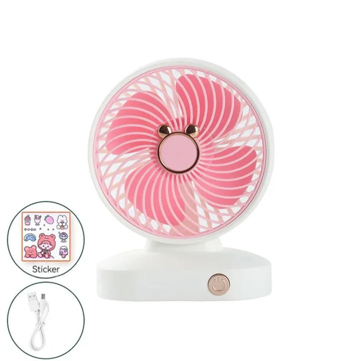 Desktop Fan Portable Fan USB Rechargeable 2 Speed Ultra Quiet Fan Office Cooling Ventilador Fans Small Table Fan