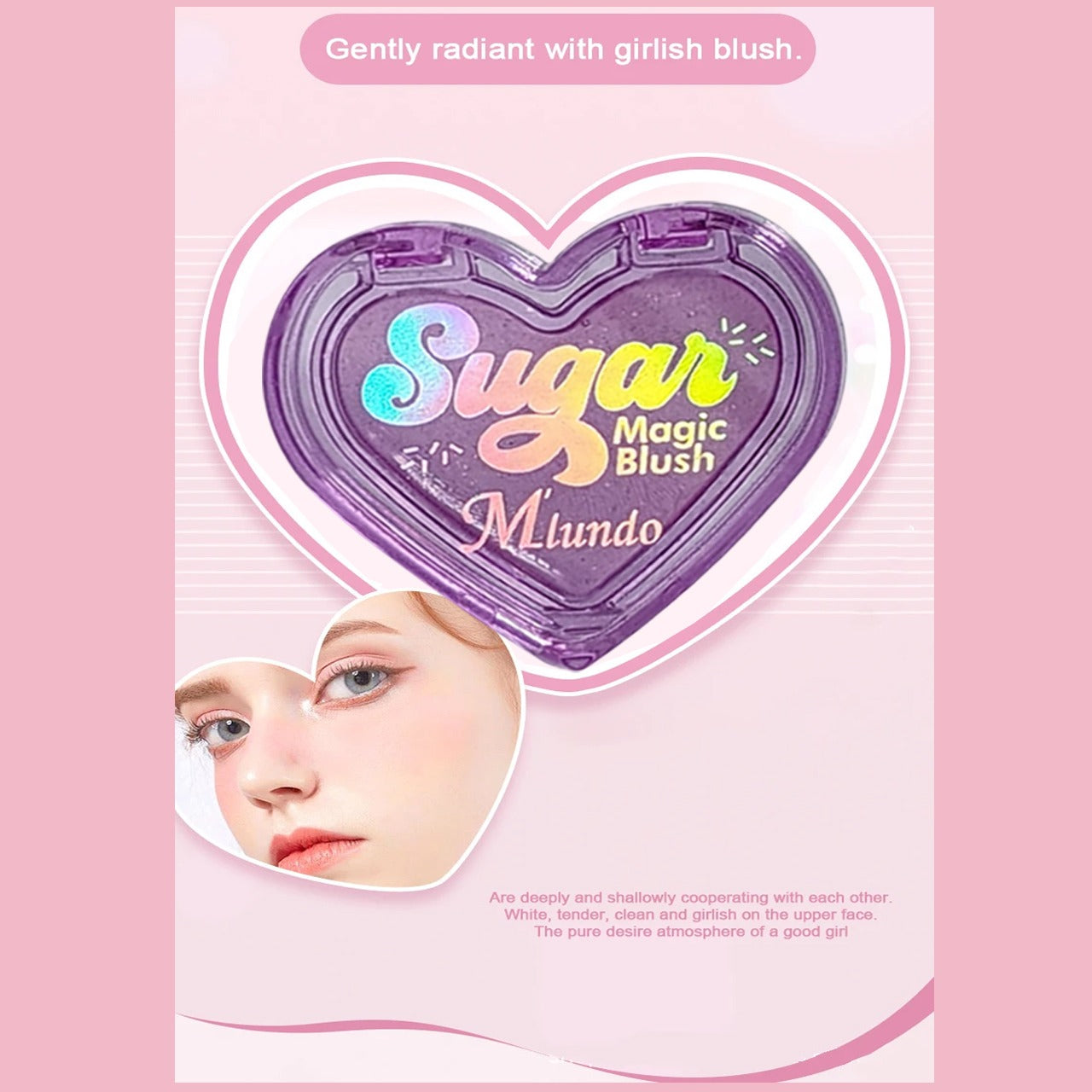 Miundo Heart Sugar Magic Blush Pack of 6