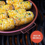 Crisper Round Tray Air Fryer Tray for Oven BBQ Basket with Non-stick Net for Grilling