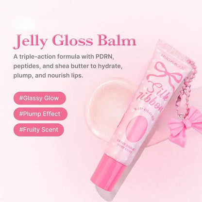 Hudamoji Silk Ribbon Jelly Lip Gloss 6Pcs Set