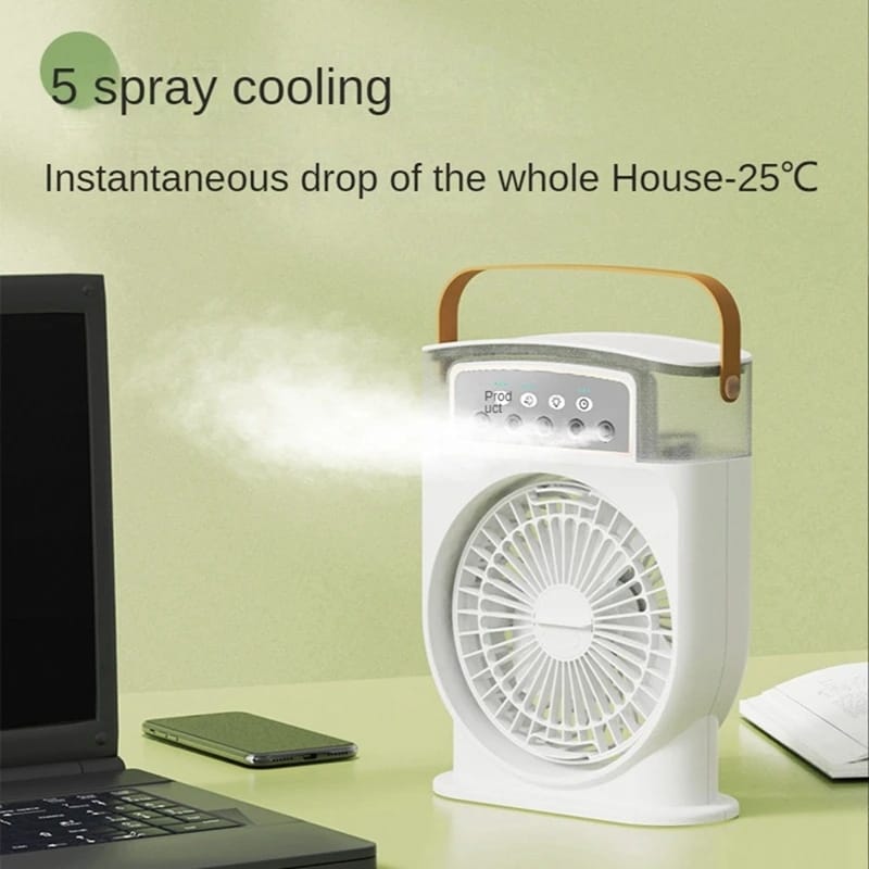 Portable Mini Electric Fan Air Conditioner Humidifier With LED Night Light Water Mist Fans